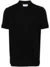 Calvin Klein Logo-patch Cotton Polo Shirt In Black