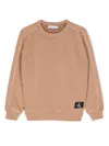 Calvin Klein Logo-patch Cotton Sweatshirt In Orange