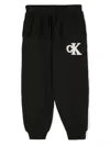 Calvin Klein Logo-patch Cotton Track Pants In Black
