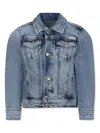 Calvin Klein Long-sleeved Denim Coat In Blue