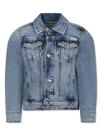 CALVIN KLEIN LOGO-PATCH DENIM JACKET