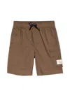 Calvin Klein Logo-patch Detail Cargo Shorts In Brown