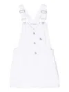 Calvin Klein Logo-patch Dungaree Dress In White