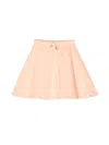 Calvin Klein Logo-patch Flared Mini Skirt In Orange