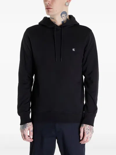Calvin Klein Logo-patch Hoodie In Black