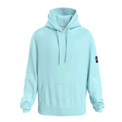 Calvin Klein Logo Patch Hoodie In Blue