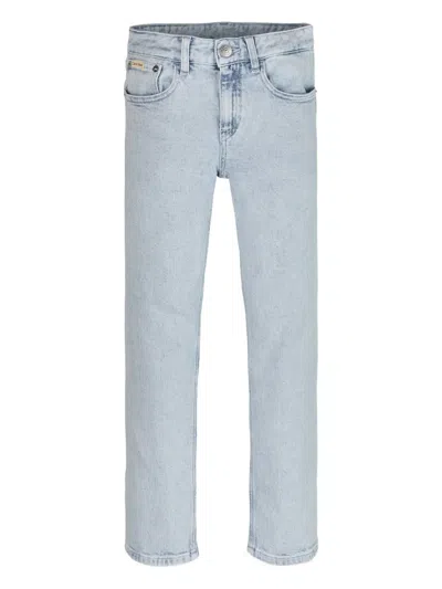 Calvin Klein Kids' Logo-patch Jeans In Blue
