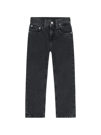 Calvin Klein Kids' Logo Patch Jeans In Black