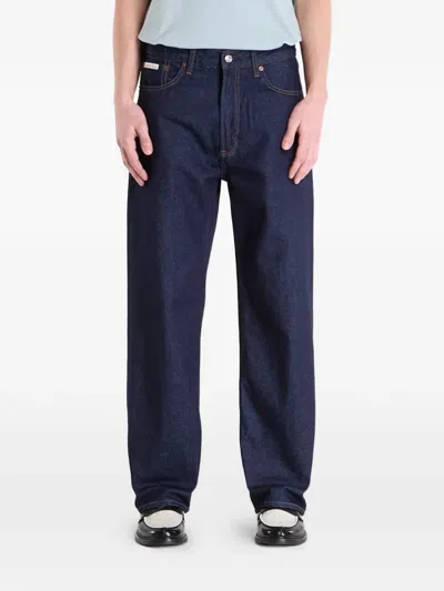Calvin Klein Logo-patch Jeans In Blue