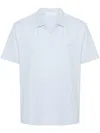 Calvin Klein Logo-patch Mélange Polo Shirt In Blue