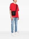 Calvin Klein Logo-patch Messenger Bag In Black