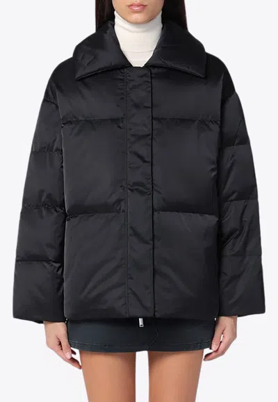 Calvin Klein Logo Patch Padded Jacket In Black