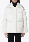 Calvin Klein Padded High Collar Long Sleeves Quilted Coat In White