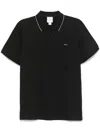 Calvin Klein Logo-patch Polo Shirt In Black