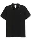 Calvin Klein Logo-patch Polo Shirt In Black