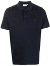 Calvin Klein Logo-patch Polo Shirt In Blau