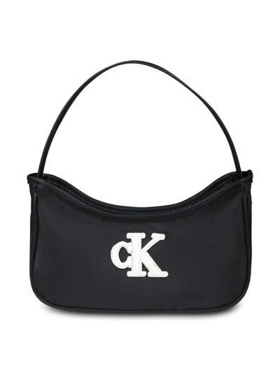 Calvin Klein Kids' Logo-patch Shoulder Bag In Black