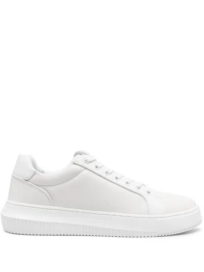 Calvin Klein Logo-patch Sneakers In White