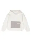Calvin Klein Logo-patch Stretch-cotton Hoodie In Neutrals