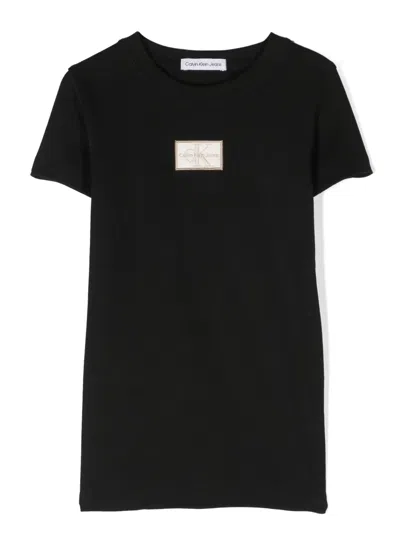 Calvin Klein Kids T-shirt For Girls In Black