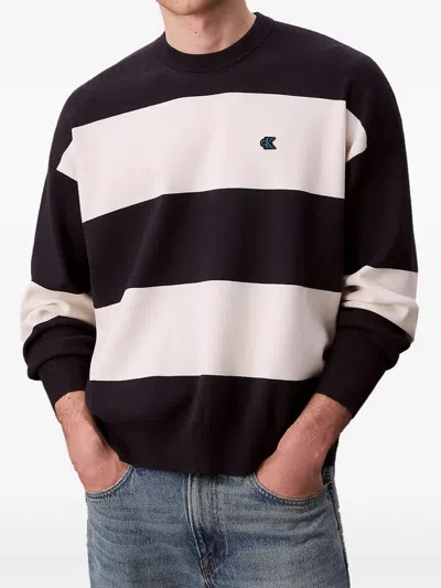 Calvin Klein Logo-patch Sweater In Brown