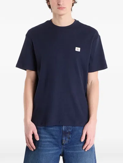 Calvin Klein Logo-patch T-shirt In Blue