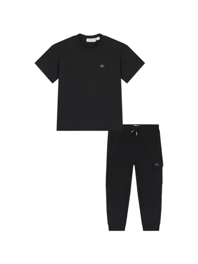 Calvin Klein Logo Patch Tracksuit In Black