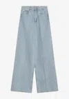 Calvin Klein Logo Patch Wide-leg Jeans In Blue