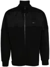 Calvin Klein Logo-patch Zip-up Sweatshirt In Black