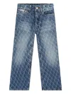 Calvin Klein Logo-pattern Jeans In Blue
