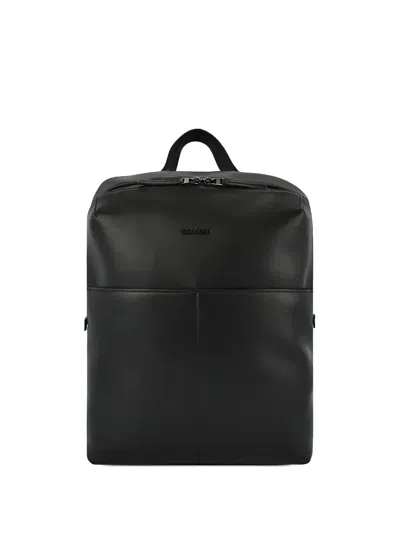 Calvin Klein Logo-plaque Backpack In Black
