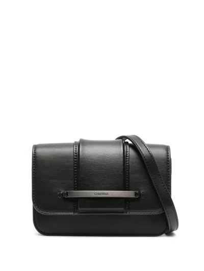 Calvin Klein Logo-plaque Crossbody Bag In Black