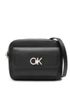 CALVIN KLEIN LOGO-PLAQUE FAUX LEATHER CROSSBODY BAG