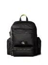 Calvin Klein Logo-plaque Multi-pocket Backpack In Black