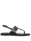 Calvin Klein Toe Open Flat Sole Slingback Sandals In Black