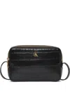 Calvin Klein Logo-plaque Zip Shoulder Bag In Black