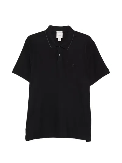 Calvin Klein Logo Polo Shirt In Black