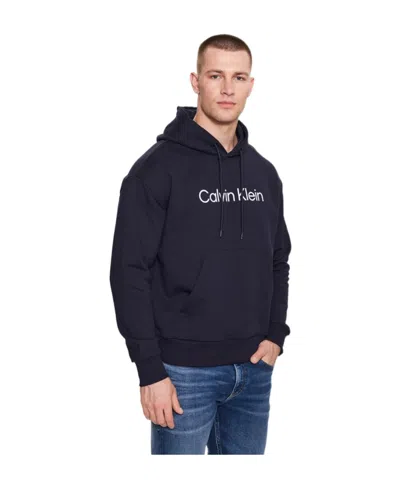 Calvin Klein Logo-print Cotton Hoodie In Black