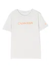 Calvin Klein Logo-print Cotton T-shirt In Grau