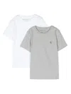 Calvin Klein Logo-print Cotton T-shirt Set In Grau