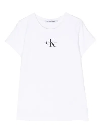 Calvin Klein Kids' Logo-print Cotton T-shirt In White