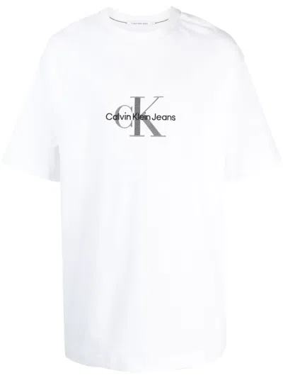 Calvin Klein Logo-print Cotton T-shirt In White
