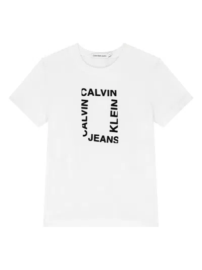 Calvin Klein Kids' Logo-print Cotton T-shirt In White