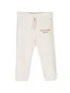 Calvin Klein Logo-print Cotton Track Pants In Neutrals