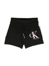 Calvin Klein Logo-print Drawstring Shorts In Black