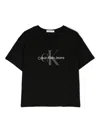 Calvin Klein Logo-print Drop-shoulder T-shirt In Black