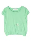 Calvin Klein Logo-print Elasticated-hem T-shirt In Grün