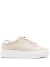 Calvin Klein Logo-print Flatform Sneakers In Neutrals