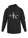 Calvin Klein Sleek Organic Cotton Hooded Sweatshirt In Black