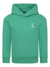 Calvin Klein Logo-print Hoodie In Green